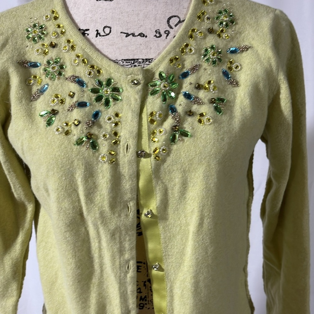 Free People Soft Green Beaded Cardigan - Picture 4 of 12